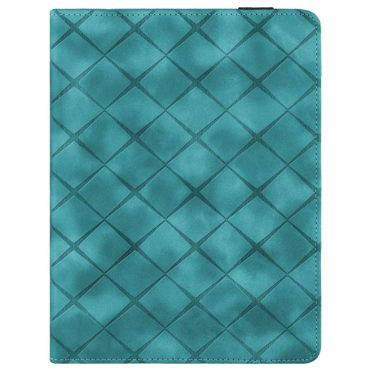 For Samsung Galaxy Tab S10 / S9 FE Rhombus Embossing Leather Tablet Case(Green) by bashfashion