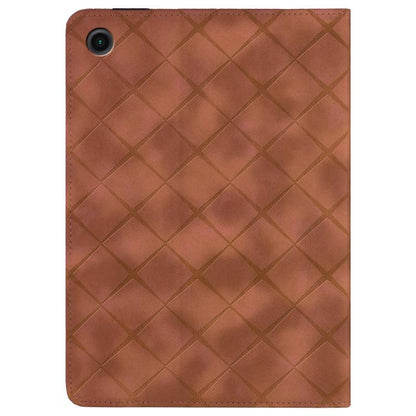 For Samsung Galaxy Tab A11+ / A9+ Rhombus Embossing Leather Tablet Case(Brown) by bashfashion