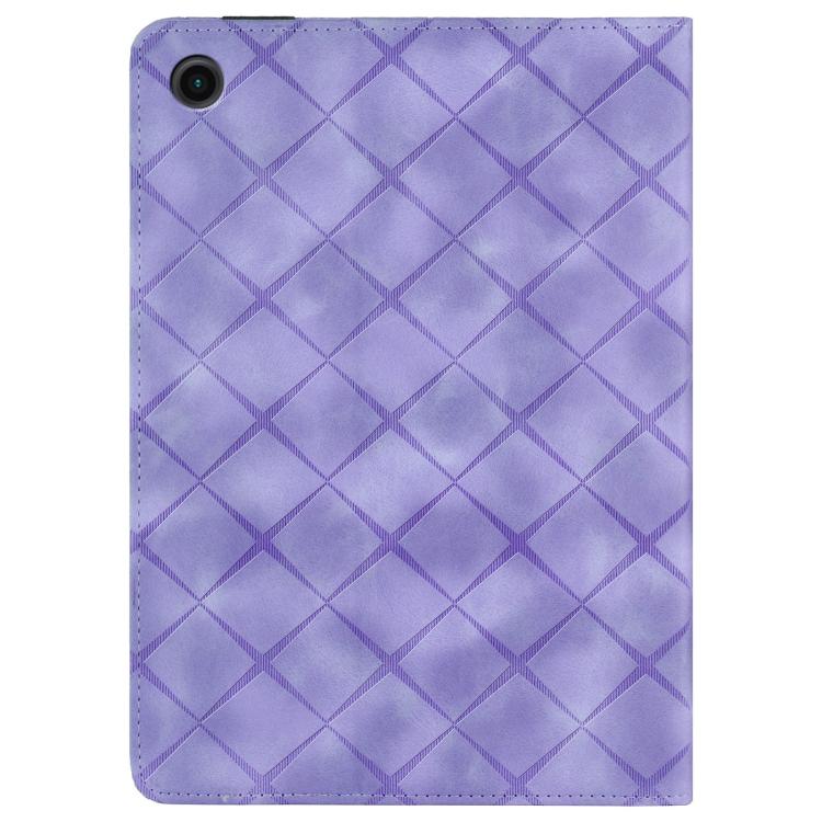 For Samsung Galaxy Tab A11+ / A9+ Rhombus Embossing Leather Tablet Case(Purple) by bashfashion