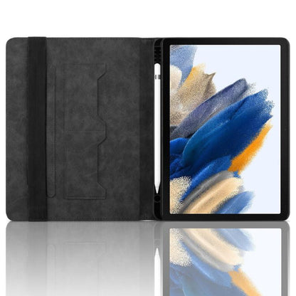 For Samsung Galaxy Tab A11+ / A9+ Rhombus Embossing Leather Tablet Case(Black) by bashfashion