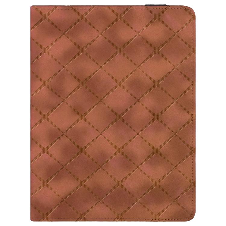 For Samsung Galaxy Tab A11 / A9 Rhombus Embossing Leather Tablet Case(Brown) by bashfashion