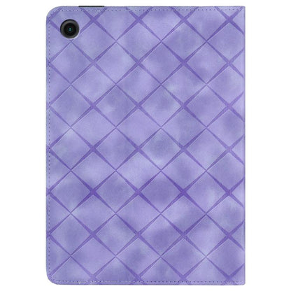 For Samsung Galaxy Tab A11 / A9 Rhombus Embossing Leather Tablet Case(Purple) by bashfashion