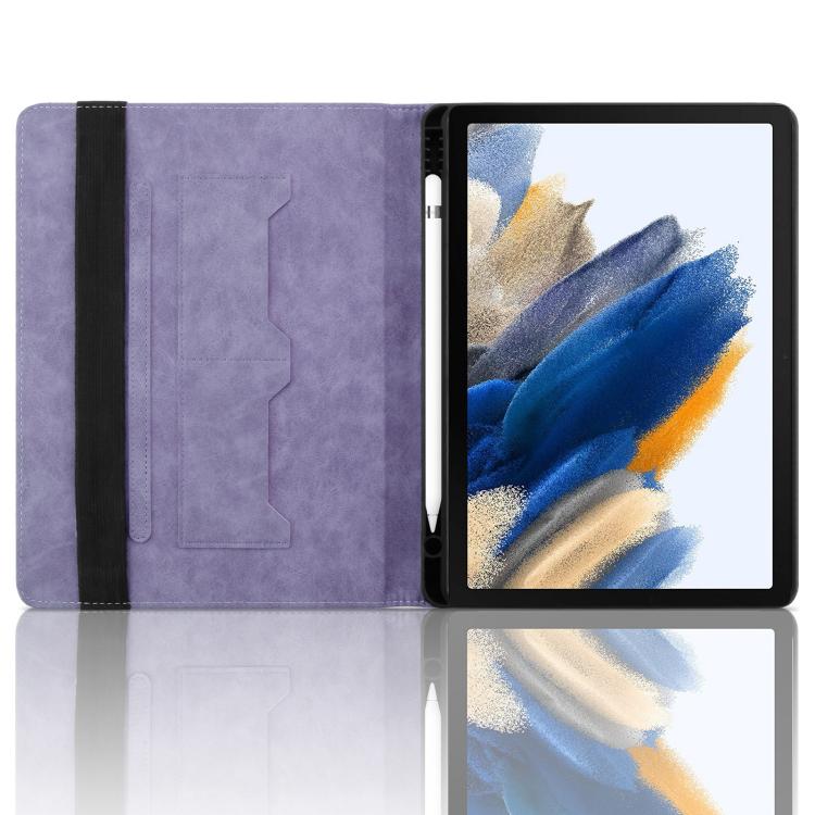 For Samsung Galaxy Tab A11 / A9 Rhombus Embossing Leather Tablet Case(Purple) by bashfashion