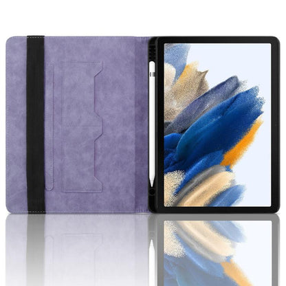 For Samsung Galaxy Tab A11 / A9 Rhombus Embossing Leather Tablet Case(Purple) by bashfashion