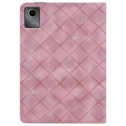 For Lenovo Tab M11 / Xiaoxin Pad 11 2024 Rhombus Embossed Leather Smart Tablet Case(Pink) by bashfashion