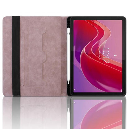 For Lenovo Tab M11 / Xiaoxin Pad 11 2024 Rhombus Embossed Leather Smart Tablet Case(Pink) by bashfashion