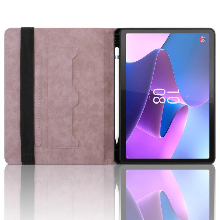 For Lenovo Xiaoxin Pad Pro 12.7 2023 / P12 Rhombus Embossing Leather Tablet Case(Pink) by bashfashion
