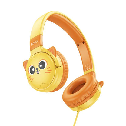 hoco W61 Voice Children Head-mounted Wired Earphone(Sun Yellow) by hoco