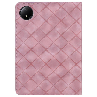 For Xiaomi Redmi Pad SE 8.7 Rhombus Embossed Leather Smart Tablet Case(Pink) by bashfashion