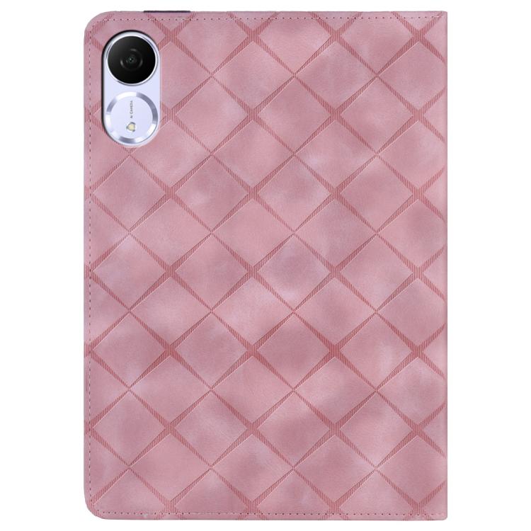 For Honor Pad V9 11.5 Rhombus Embossing Leather Tablet Case(Pink) by bashfashion