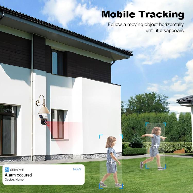 SriHome SH068 E27 4MP HD Dual Lens Light Bulb Camera Outdoor IP66 Waterproof(White) by SriHome