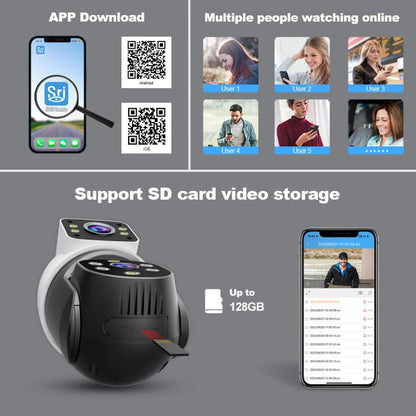 SriHome SH068 E27 4MP HD Dual Lens Light Bulb Camera Outdoor IP66 Waterproof(White) by SriHome