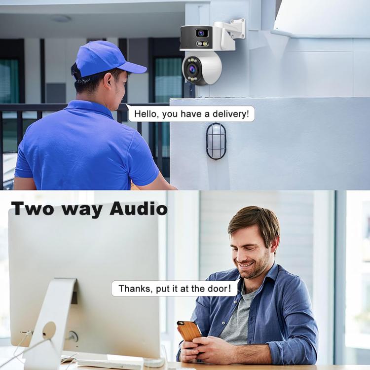 SriHome SH055B 8MP HD Multi-lens Super Wide Angle Panoramic PTZ Dome Camera(AU Plug) by SriHome