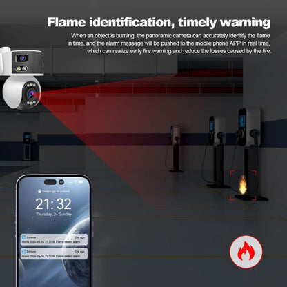 SriHome SH055B 8MP HD Multi-lens Super Wide Angle Panoramic PTZ Dome Camera(US Plug) by SriHome