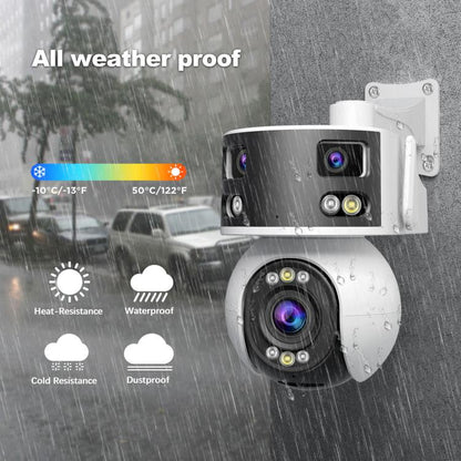 SriHome SH055B 8MP HD Multi-lens Super Wide Angle Panoramic PTZ Dome Camera(EU Plug) by SriHome