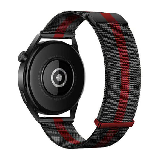 Kalebol 20mm Universal Loop Double Magnetic Buckle Milanese Strap(Black Red) by Kalebol
