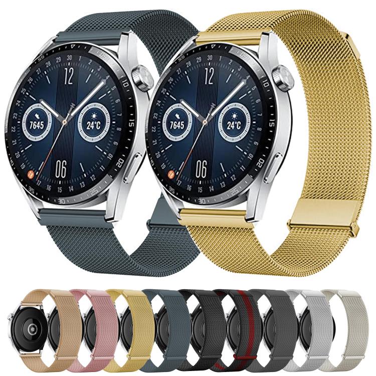 Kalebol 22mm Universal Loop Double Magnetic Buckle Milanese Strap(Black) by Kalebol