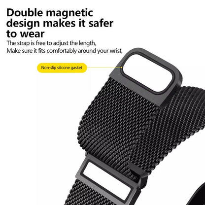 Kalebol 22mm Universal Loop Double Magnetic Buckle Milanese Strap(Black Red) by Kalebol