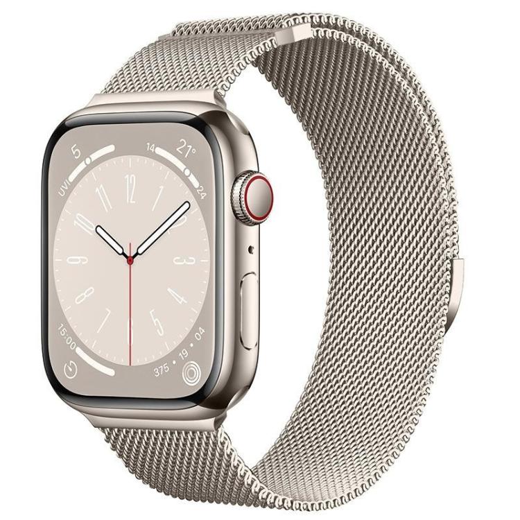 For Apple Watch 46mm / 49mm / 45mm / 44mm Kalebol Semi-circular Milanese Stainless Steel Strap(Starlight) by Kalebol