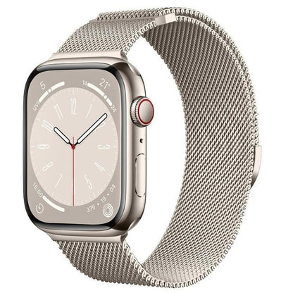 For Apple Watch 46mm / 49mm / 45mm / 44mm Kalebol Semi-circular Milanese Stainless Steel Strap(Starlight) by Kalebol