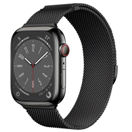 For Apple Watch 42mm / 41mm / 40mm / 38mm Kalebol Semi-circular Milanese Stainless Steel Strap(Black) by Kalebol