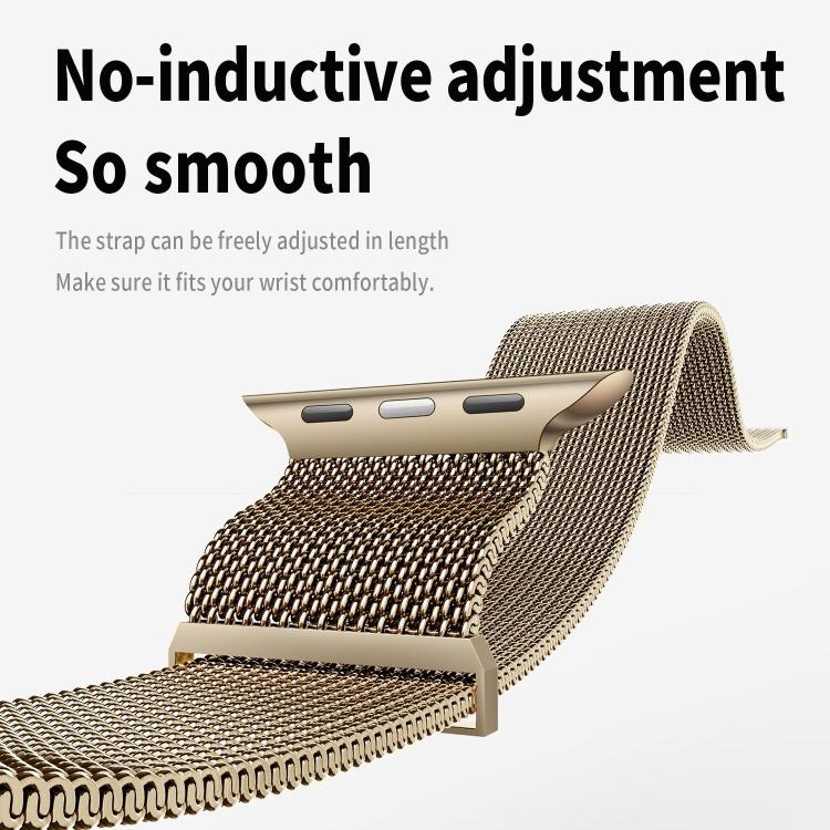 For Apple Watch 46mm / 49mm / 45mm / 44mm Kalebol Semi-circular Milanese Stainless Steel Strap(Vintage Gold) by Kalebol