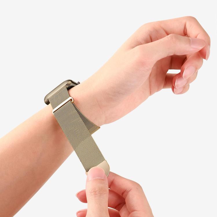 For Apple Watch 42mm / 41mm / 40mm / 38mm Kalebol Semi-circular Milanese Stainless Steel Strap(Rose Pink) by Kalebol