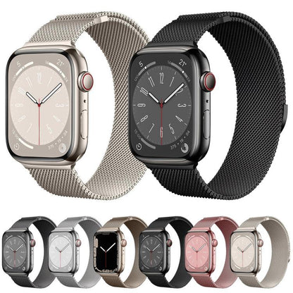 For Apple Watch 42mm / 41mm / 40mm / 38mm Kalebol Semi-circular Milanese Stainless Steel Strap(Vintage Gold) by Kalebol