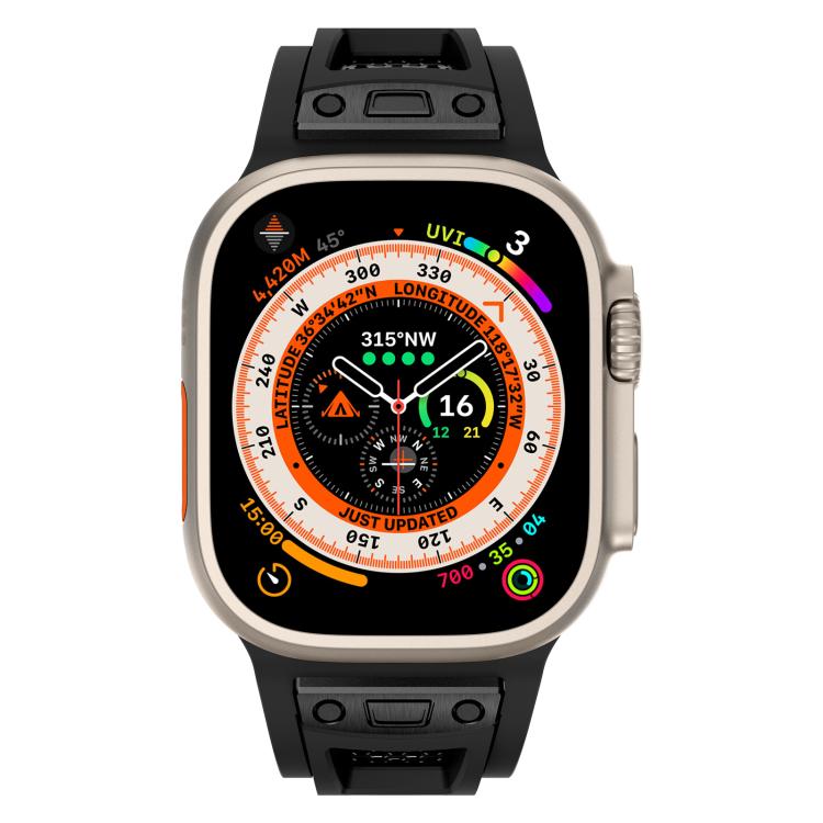 For Apple Watch 46mm / 49mm / 45mm / 44mm Kalebol Honeycomb TPU Black Mesh Strap(Black Black Net) by Kalebol