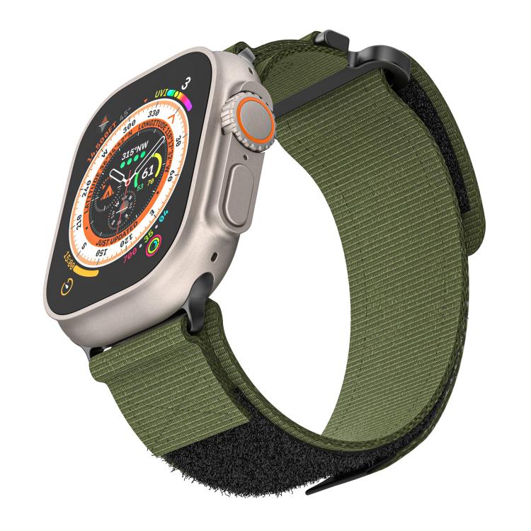 For Apple Watch 46mm / 49mm / 45mm / 44mm Kalebol Simple Two Section Nylon Strap(Army Green) by Kalebol