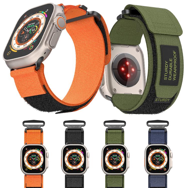 For Apple Watch 42mm / 41mm / 40mm / 38mm Kalebol Simple Two Section Nylon Strap(Army Green) by Kalebol