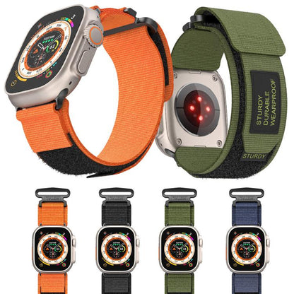 For Apple Watch 42mm / 41mm / 40mm / 38mm Kalebol Simple Two Section Nylon Strap(Army Green) by Kalebol