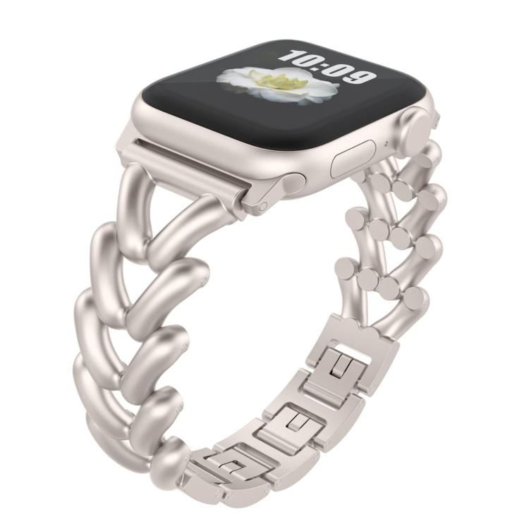 For Apple Watch 42mm / 41mm / 40mm / 38mm Kalebol V-shaped Zinc Alloy Strap(Starlight) by Kalebol