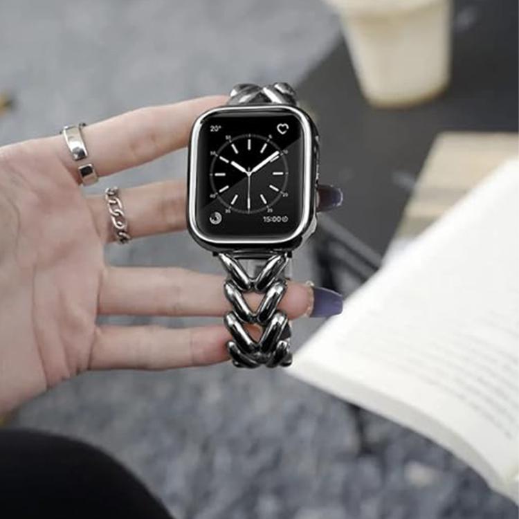 For Apple Watch 42mm / 41mm / 40mm / 38mm Kalebol V-shaped Zinc Alloy Strap(Gold) by Kalebol