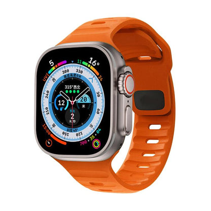 For Apple Watch 46mm / 49mm / 45mm / 44mm Kalebol Sport Silicone Strap(Dark Orange) by Kalebol