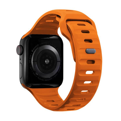 For Apple Watch 46mm / 49mm / 45mm / 44mm Kalebol Sport Silicone Strap(Dark Orange) by Kalebol