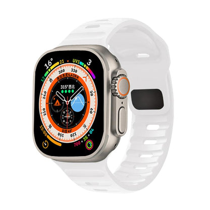 For Apple Watch 46mm / 49mm / 45mm / 44mm Kalebol Sport Silicone Strap(White) by Kalebol