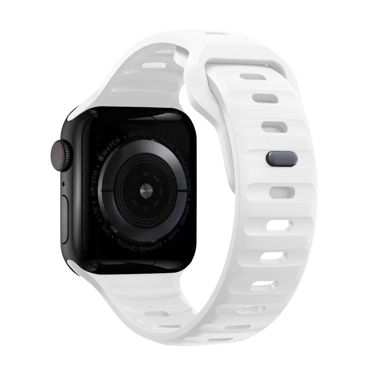 For Apple Watch 46mm / 49mm / 45mm / 44mm Kalebol Sport Silicone Strap(White) by Kalebol