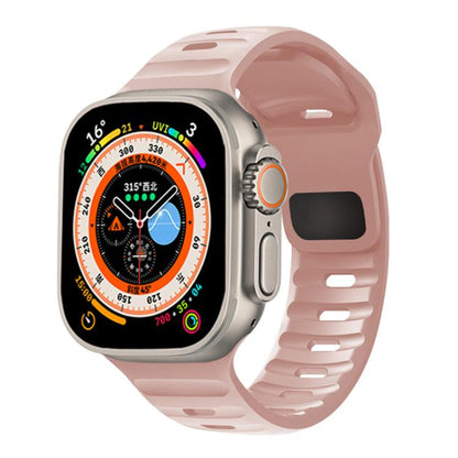 For Apple Watch 46mm / 49mm / 45mm / 44mm Kalebol Sport Silicone Strap(Pink Sand) by Kalebol