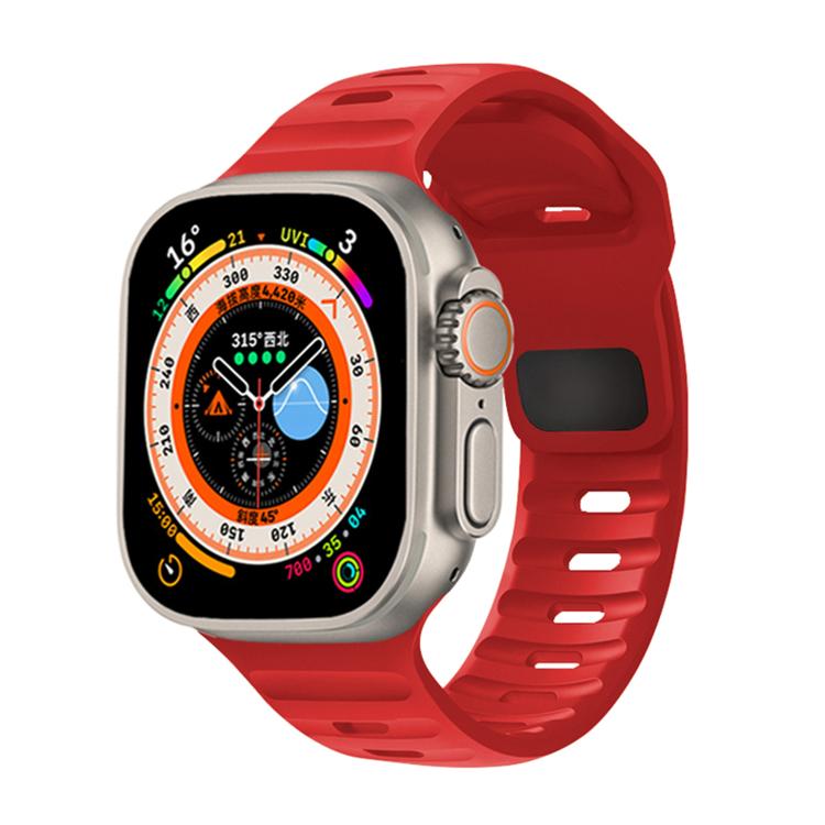 For Apple Watch 46mm / 49mm / 45mm / 44mm Kalebol Sport Silicone Strap(Red) by Kalebol
