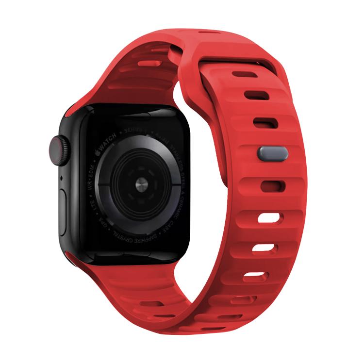 For Apple Watch 46mm / 49mm / 45mm / 44mm Kalebol Sport Silicone Strap(Red) by Kalebol