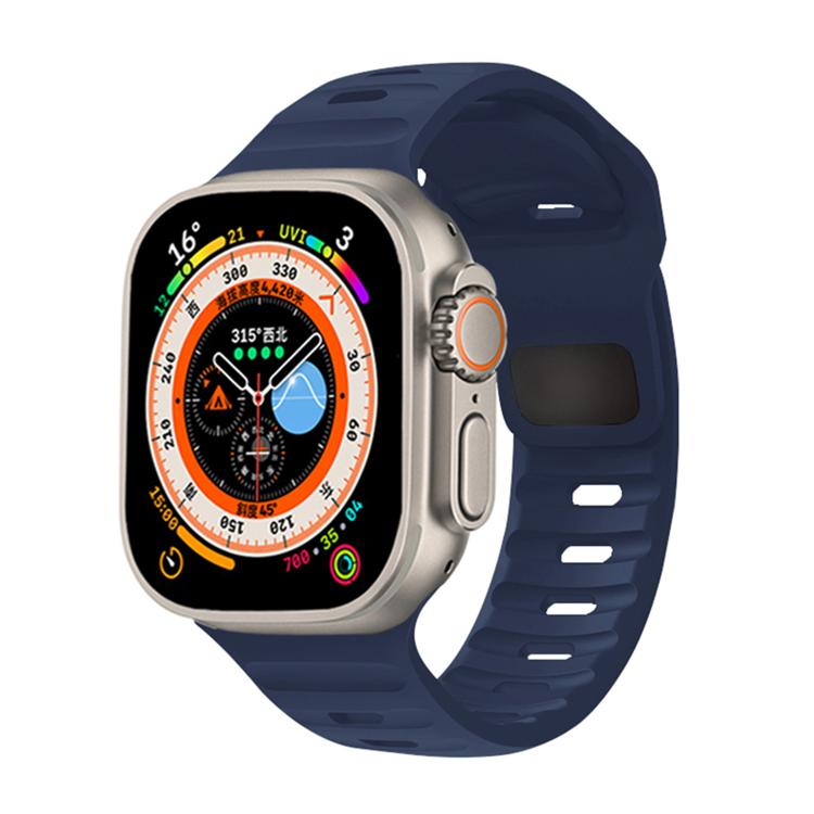 For Apple Watch 46mm / 49mm / 45mm / 44mm Kalebol Sport Silicone Strap(Midnight Blue) by Kalebol