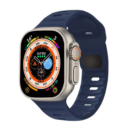 For Apple Watch 46mm / 49mm / 45mm / 44mm Kalebol Sport Silicone Strap(Midnight Blue) by Kalebol