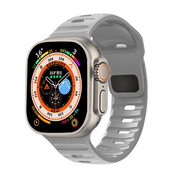 For Apple Watch 46mm / 49mm / 45mm / 44mm Kalebol Sport Silicone Strap(Cloudy Grey) by Kalebol