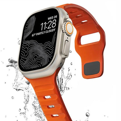 For Apple Watch 46mm / 49mm / 45mm / 44mm Kalebol Sport Silicone Strap(Dark Orange) by Kalebol