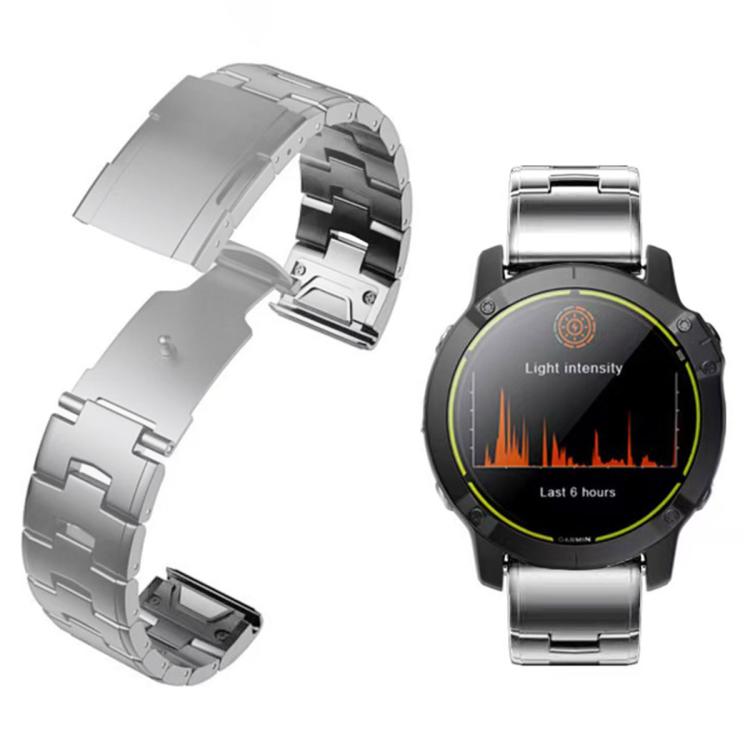 For Garmin Watch 22mm Oracle Titanium Alloy Watch Band(Silver) by bashfashion