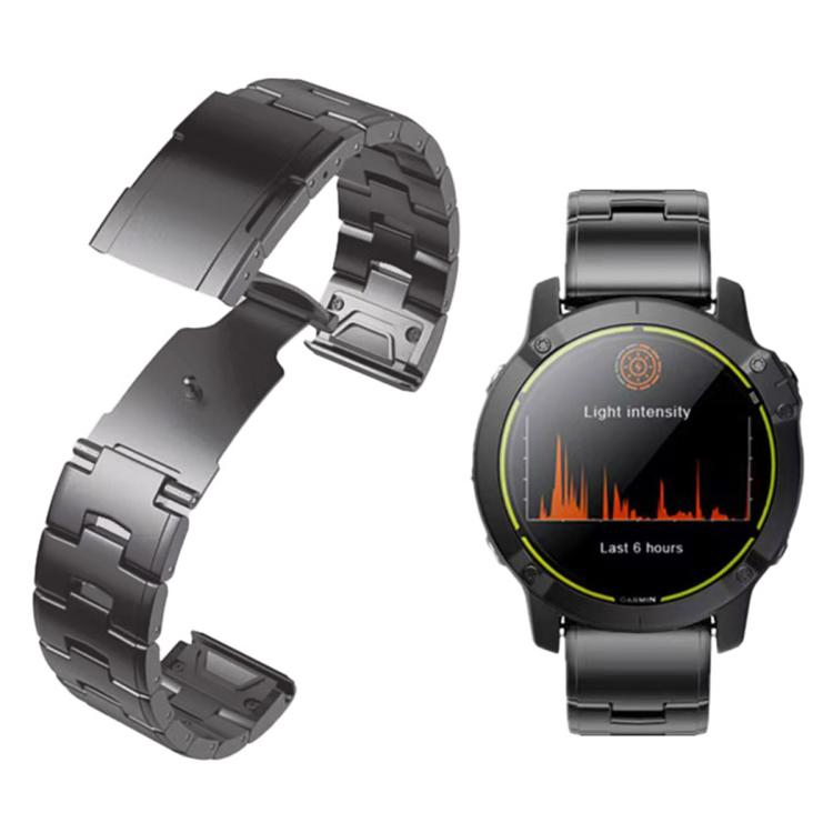 For Garmin Watch 26mm Oracle Titanium Alloy Watch Band(Grey) by bashfashion