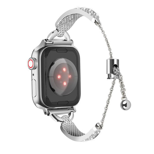 For Apple Watch 42mm / 41mm / 40mm / 38mm Kalebol Stone Curved Zinc Alloy Strap(Silver) by Kalebol