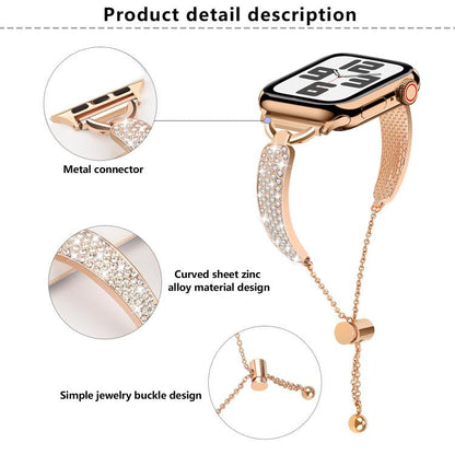 For Apple Watch 46mm / 49mm / 45mm / 44mm Kalebol Stone Curved Zinc Alloy Strap(Rose Pink) by Kalebol