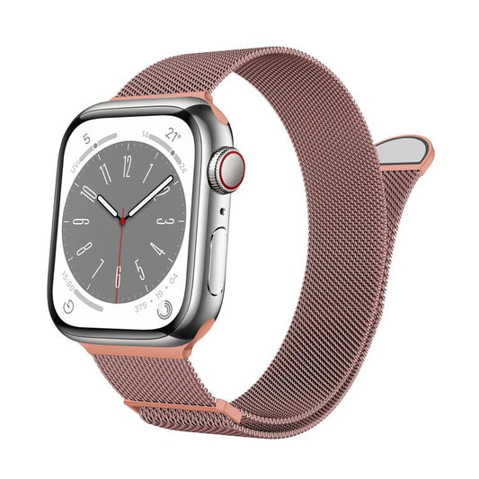 For Apple Watch 42mm / 41mm / 40mm / 38mm Kalebol Semi-round Tail Milan Stainless Steel Strap(Pink Orange) by Kalebol